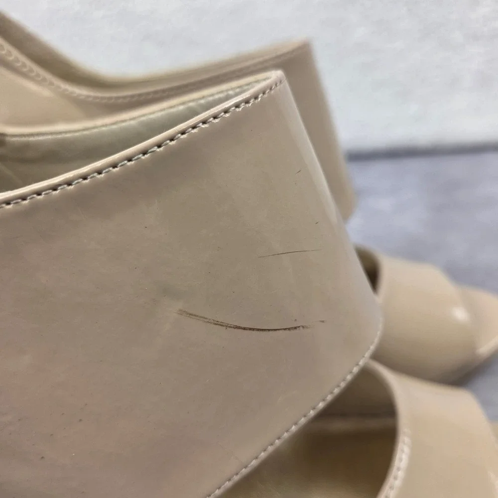 Limelight Kingsley Nude Patent Platform Peep Toe Heels 7.5 155381